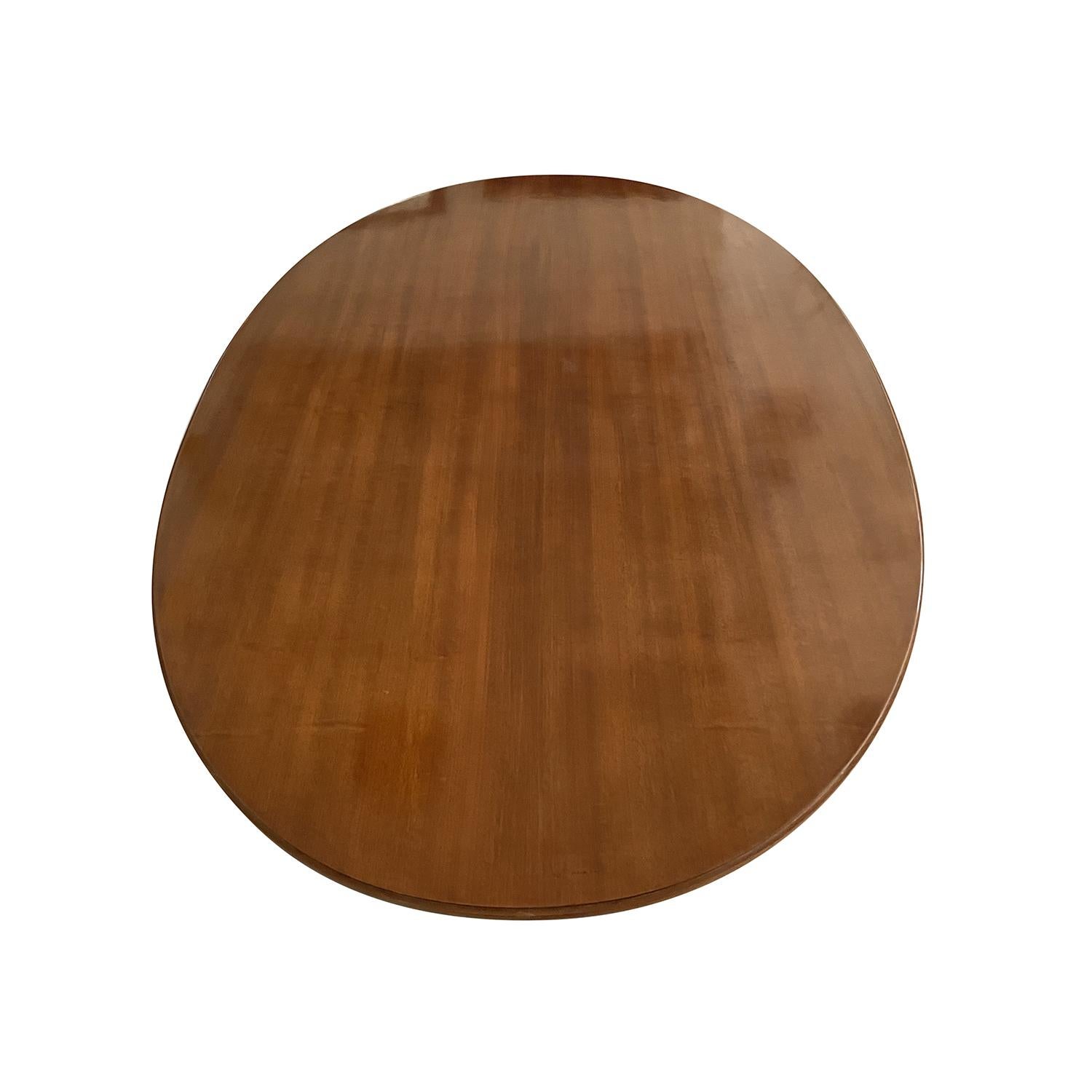 20th Century Italian Large Oval Rosewood, Marble Dining Table by Vittorio Dassi In Good Condition In West Palm Beach, FL