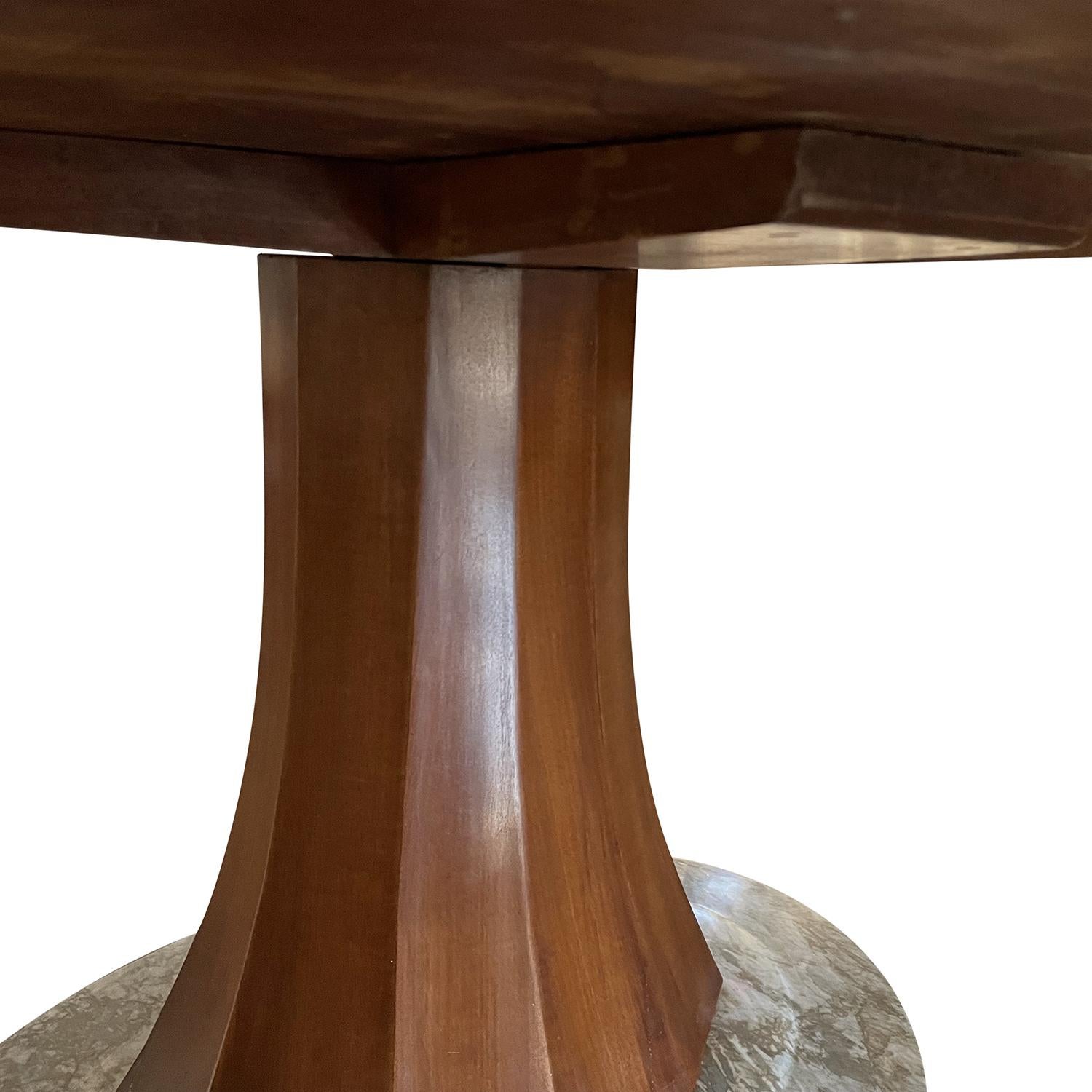 20th Century Italian Large Oval Rosewood, Marble Dining Table by Vittorio Dassi 1