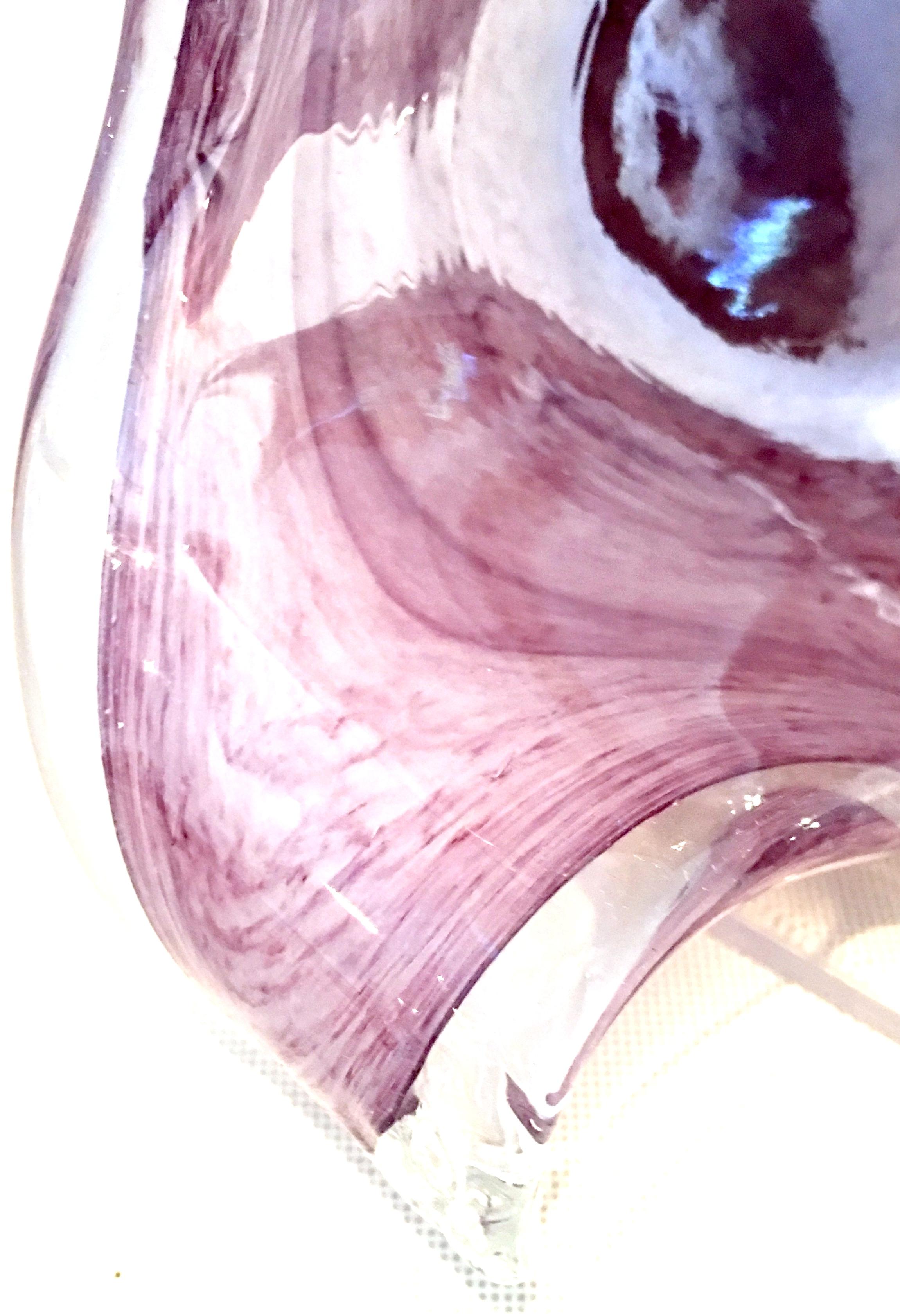 Modern 20th Century Italian Lavorazione Arte Murano Glass Bowl For Sale