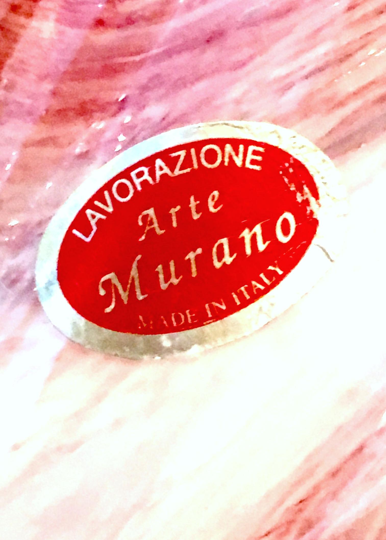 20th Century Italian Lavorazione Arte Murano Glass Iridescence Center Bowl 7