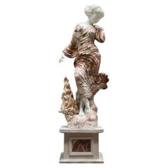 20th Century Italian Life-Size Marble Sculpture of a Dancing Girl.