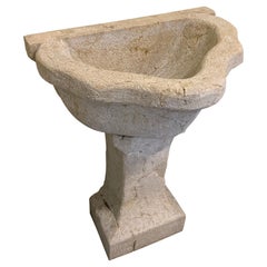 Retro 20th Century Italian Limestone Sink