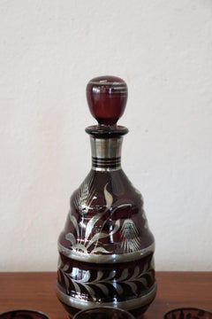 20th Century Italian Liquor Decanter and Shot Glasses Set