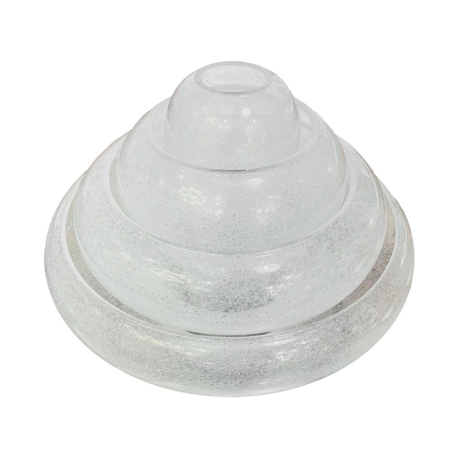 Lámpara de sobremesa italiana del siglo XX en cristal de Murano Mazzega Loto de Carlo Nason Hecho a mano en venta