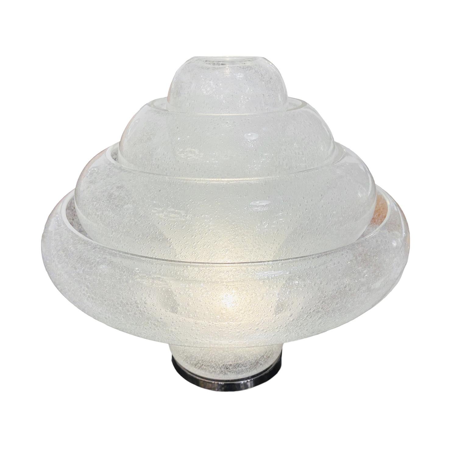 Lámpara de sobremesa italiana del siglo XX en cristal de Murano Mazzega Loto de Carlo Nason en Bueno estado para la venta en West Palm Beach, FL