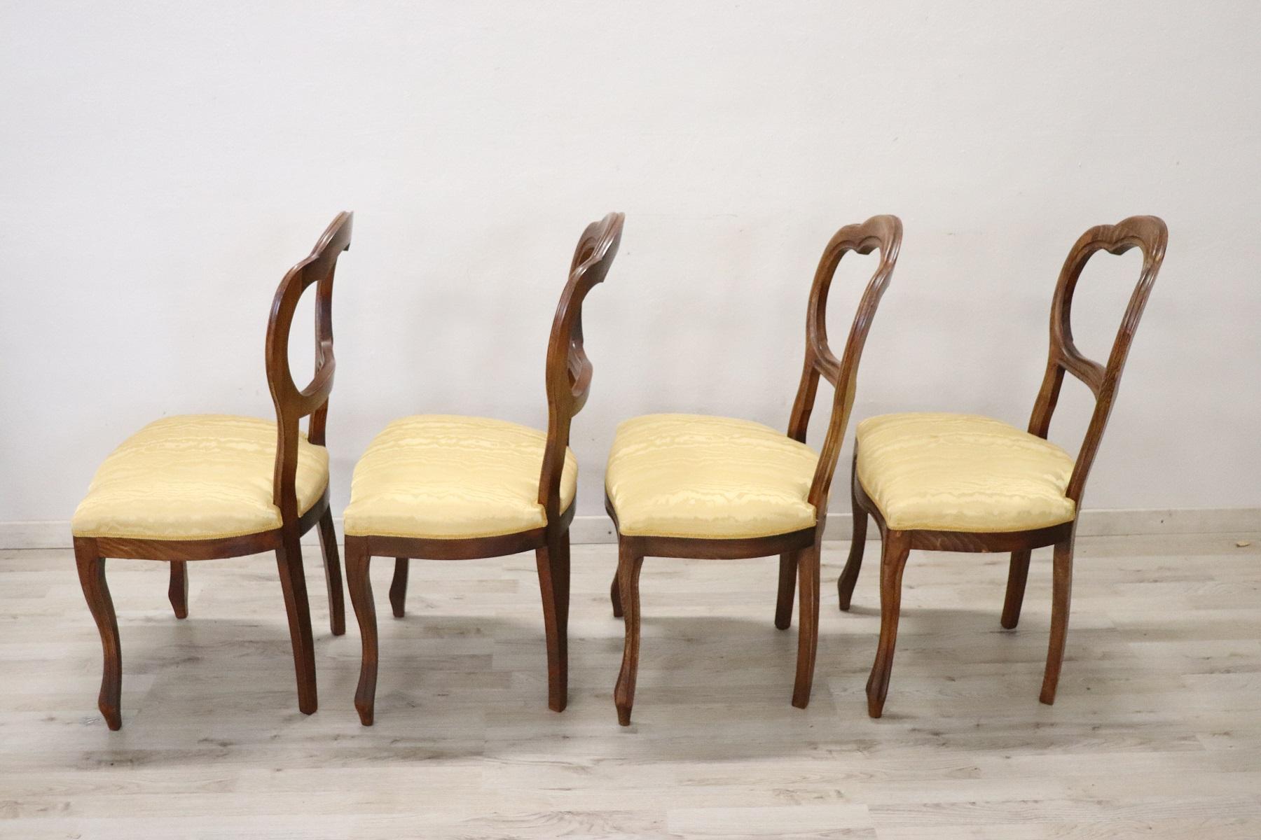 20th Century Italian Louis Philippe Style Beechwood Four Chairs 6
