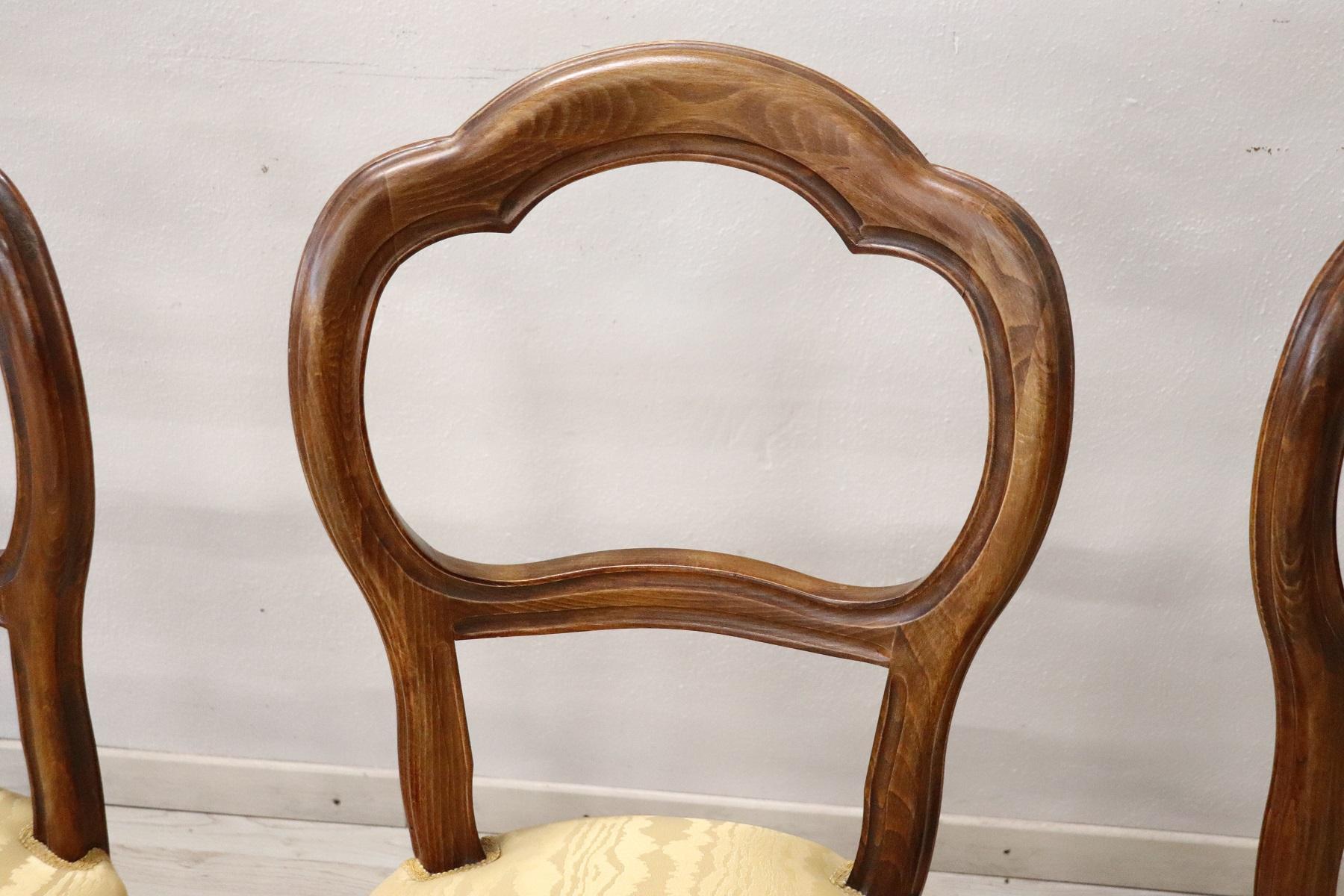 20th Century Italian Louis Philippe Style Beechwood Four Chairs 1