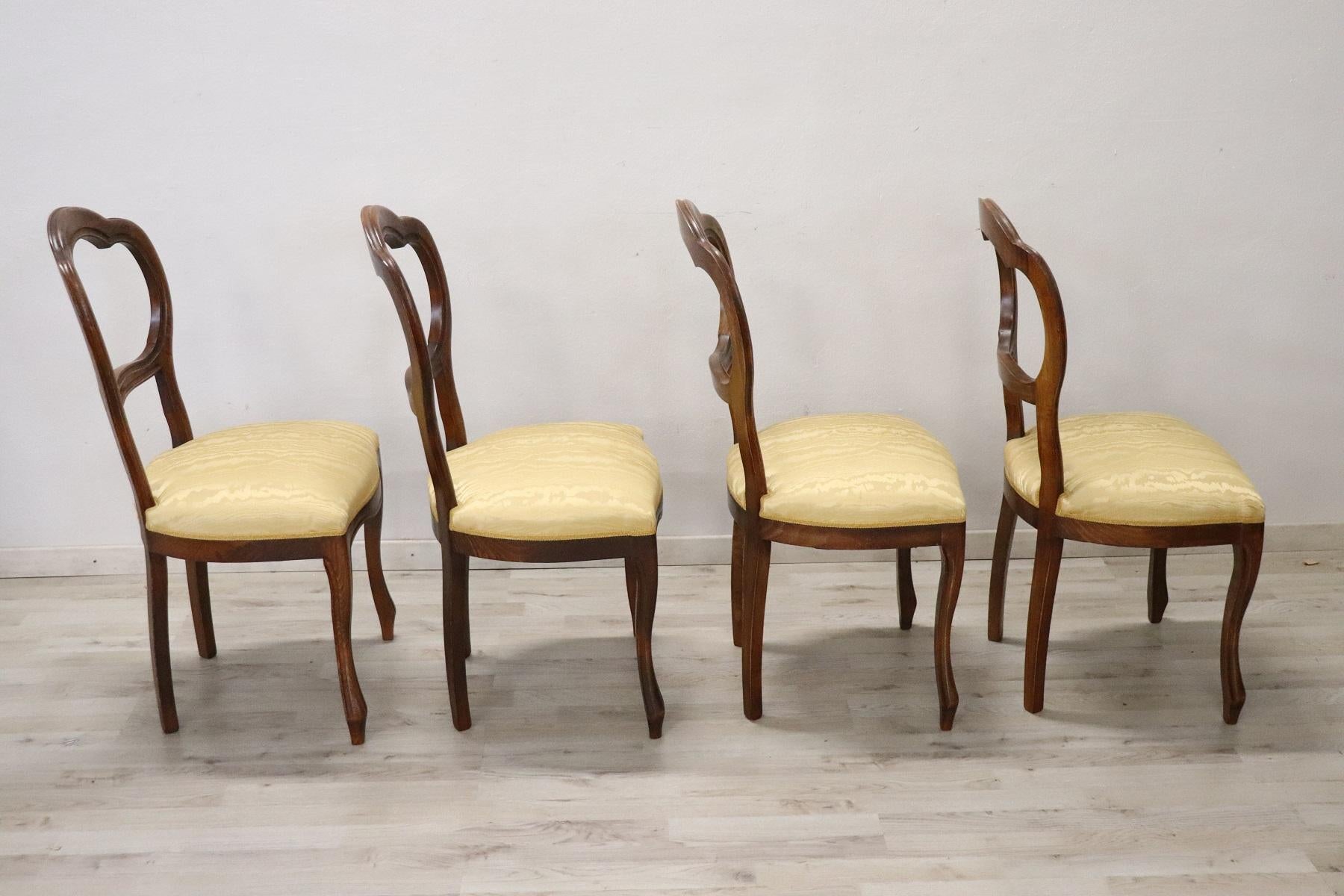 20th Century Italian Louis Philippe Style Beechwood Four Chairs 3