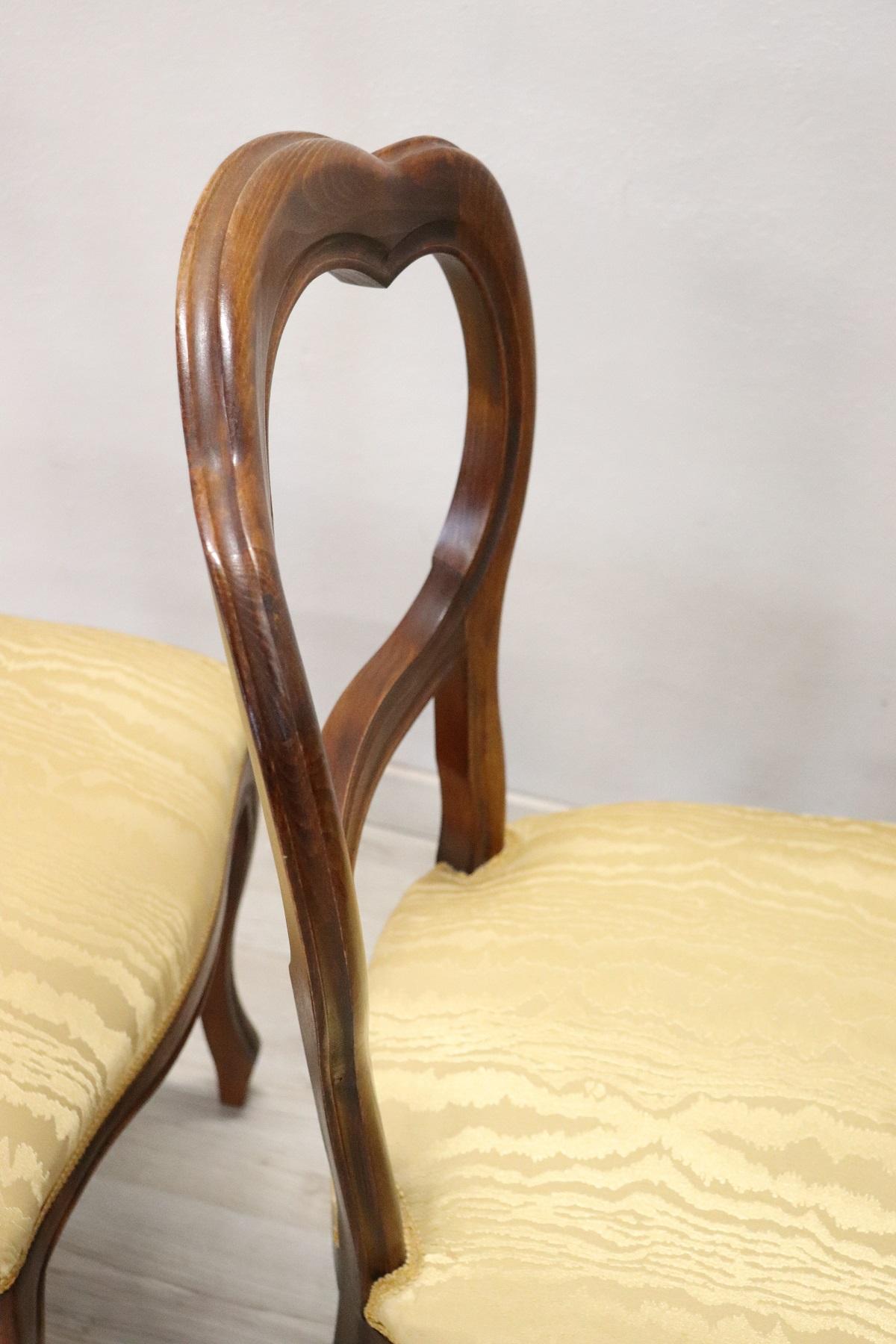 20th Century Italian Louis Philippe Style Beechwood Four Chairs 4