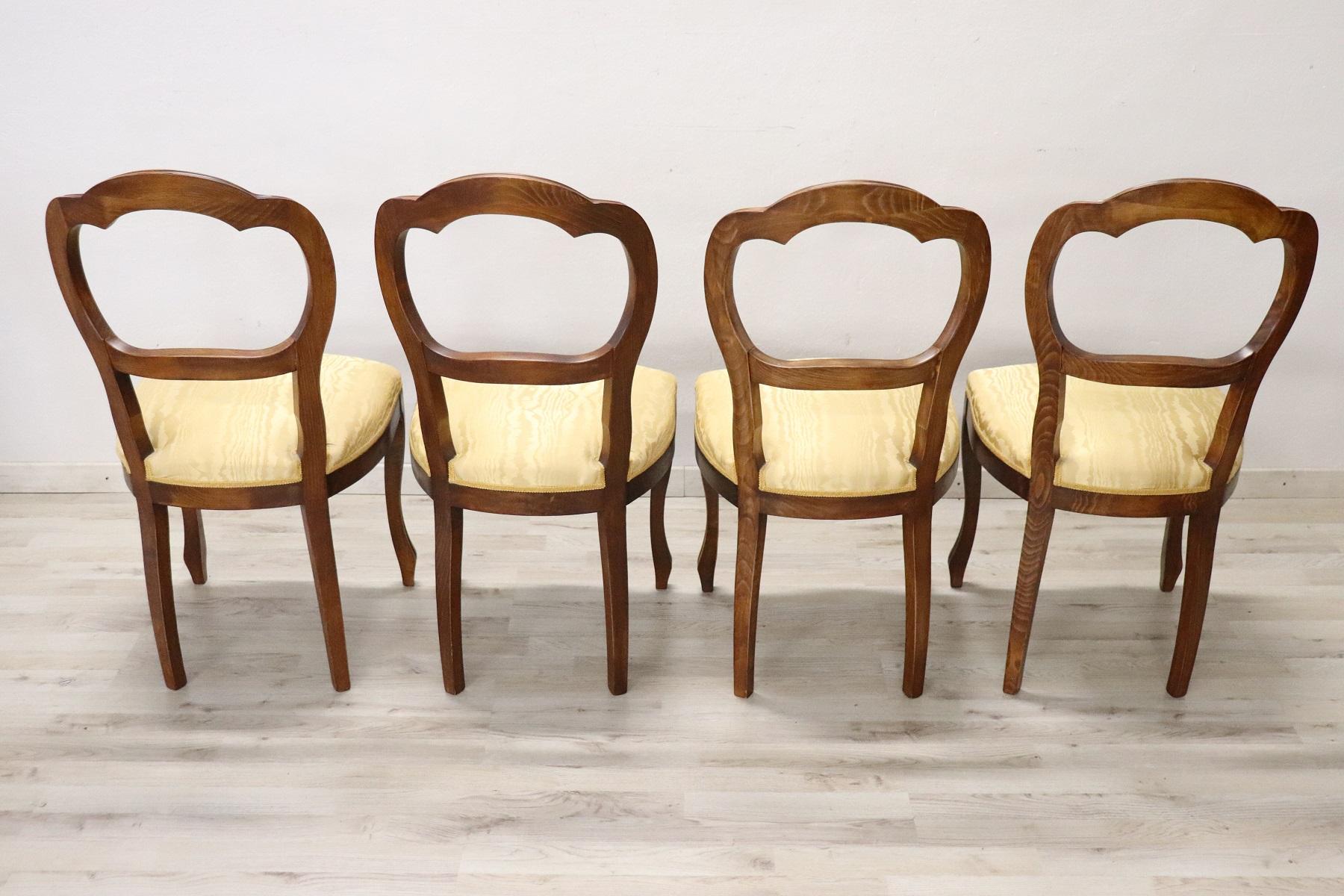 20th Century Italian Louis Philippe Style Beechwood Four Chairs 5