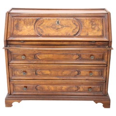 20th Century Italian Louis XIV Style Walnut Secretary Chest