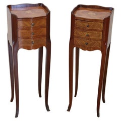20th Century Italian Louis XV Style Inlay Wood Pair of Nightstands 20th Century Italian Louis XV Style Inlay Wood Pair of Nightstands