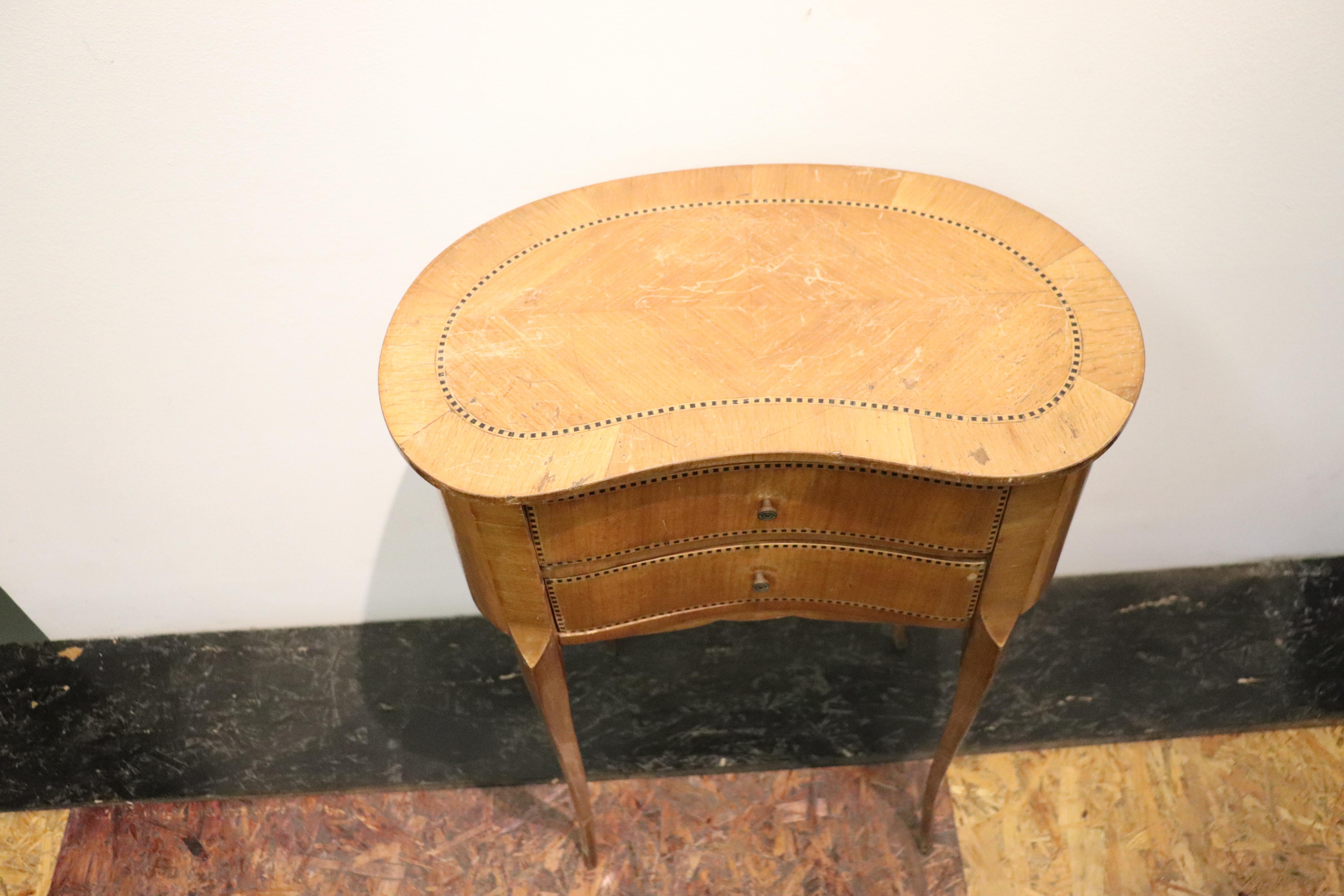 Late 20th Century 20th Century Italian Louis XV Style Inlay Wood Side Table or Nightstand