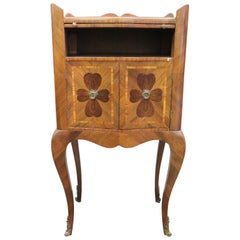 20th Century Italian Louis XV Style Inlay Wood Side Table or Nightstand