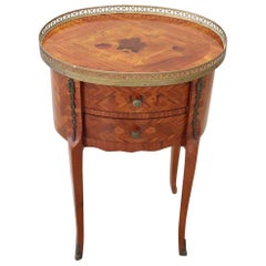 20th Century Italian Louis XV Style Inlay Wood Side Table or Nightstand