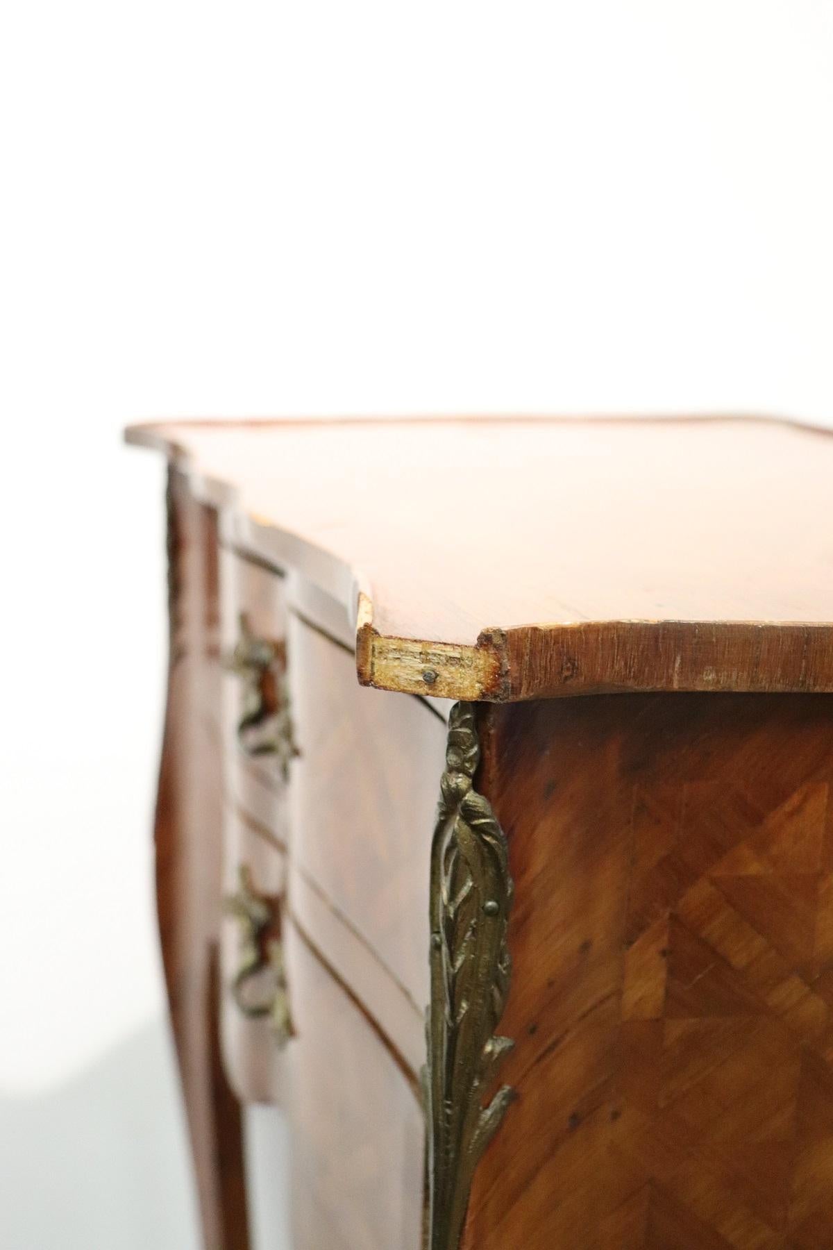 20th Century Italian Louis XV Style Marquetry Wood Side Table or Nightstand 4