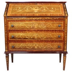 20th Century Italian Louis XVI Inlay Rosewood Chest of Drawers with Secretaire