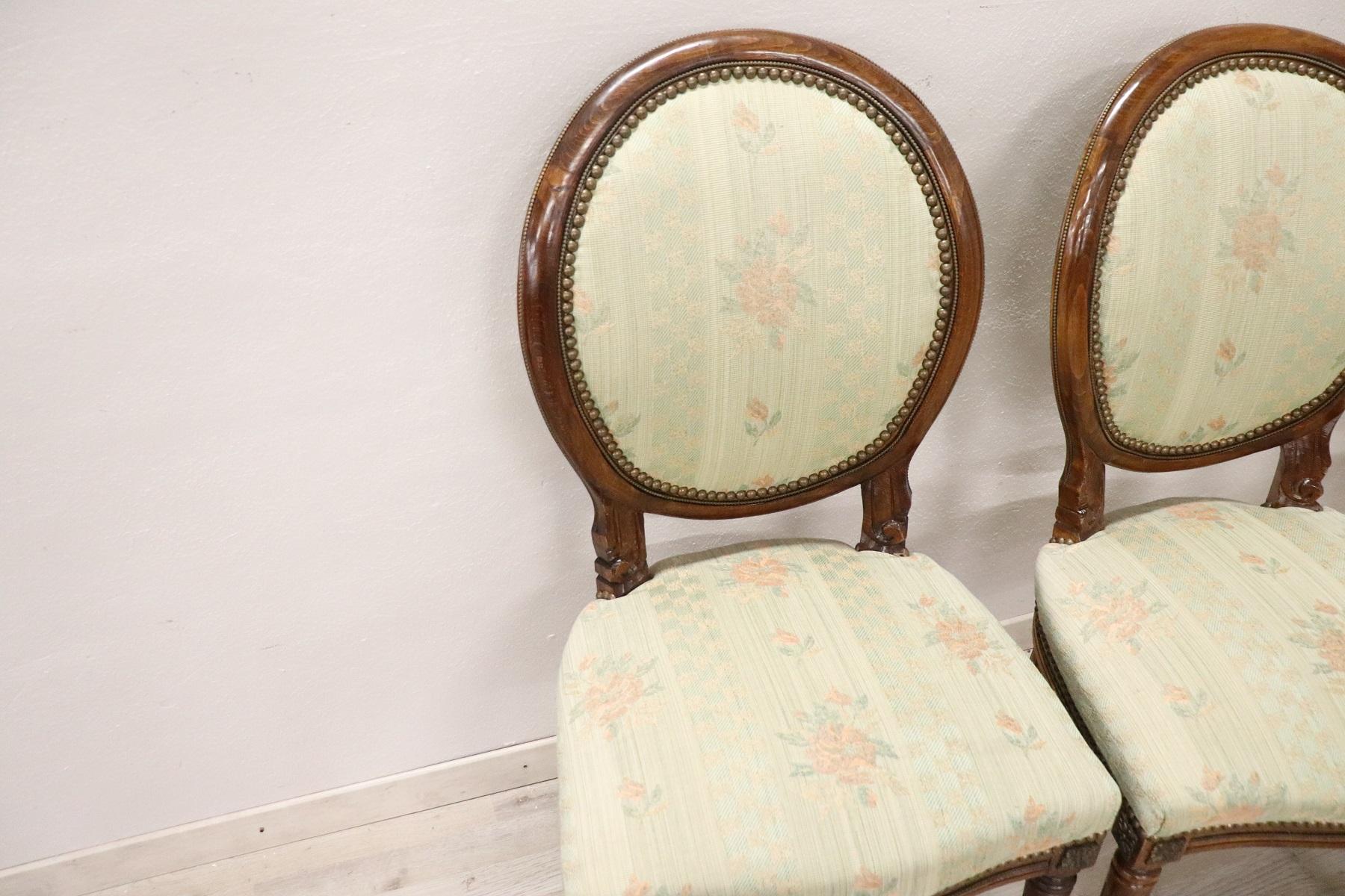 20th Century Italian Louis XVI Style Beech Wood Four Chairs In Good Condition In Casale Monferrato, IT