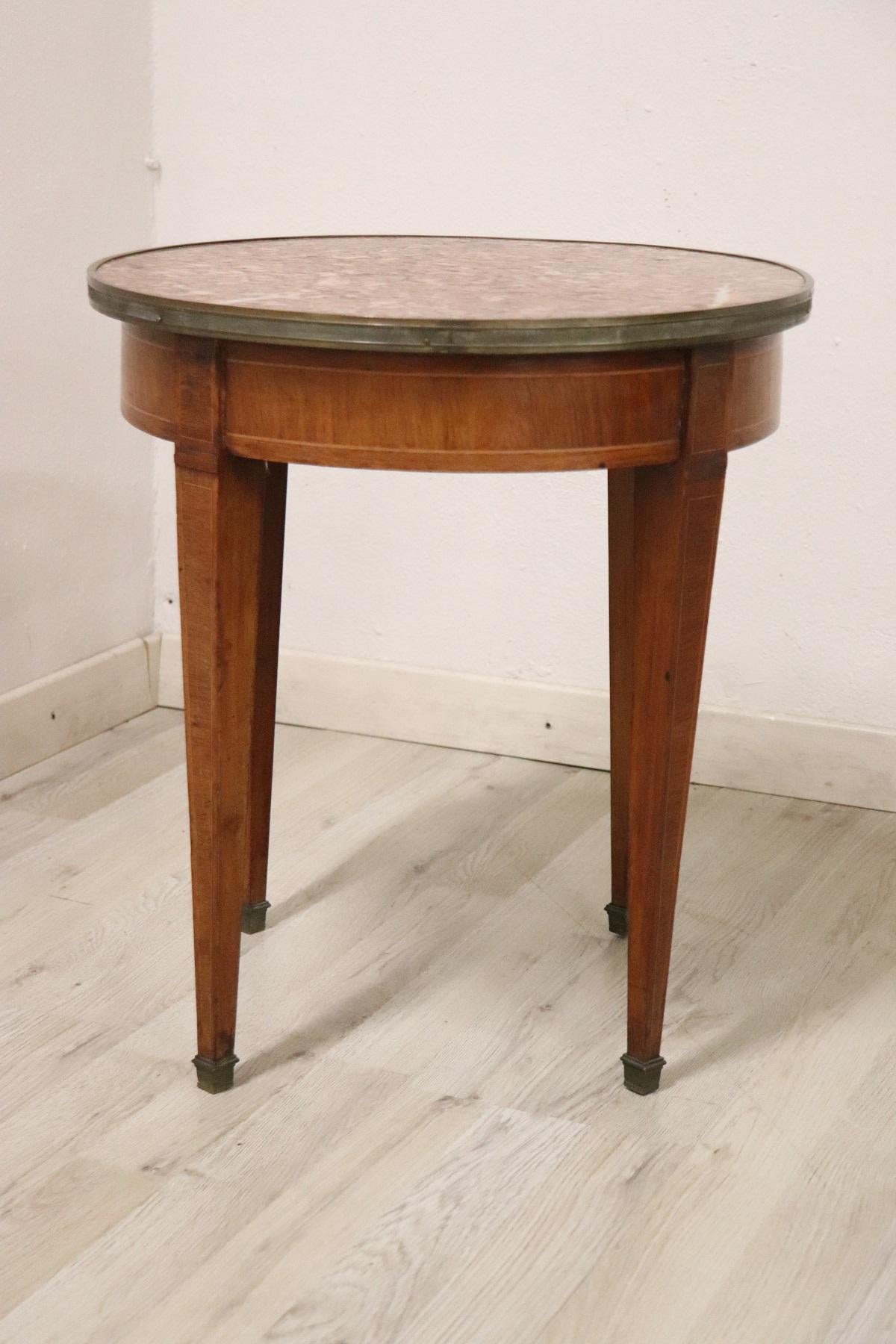Mid-20th Century 20th Century Italian Louis XVI Style Inlay Walnut Coffee Table or Side Table