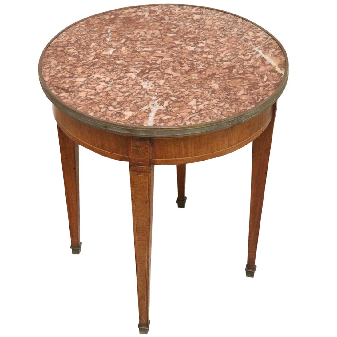 20th Century Italian Louis XVI Style Inlay Walnut Coffee Table or Side Table