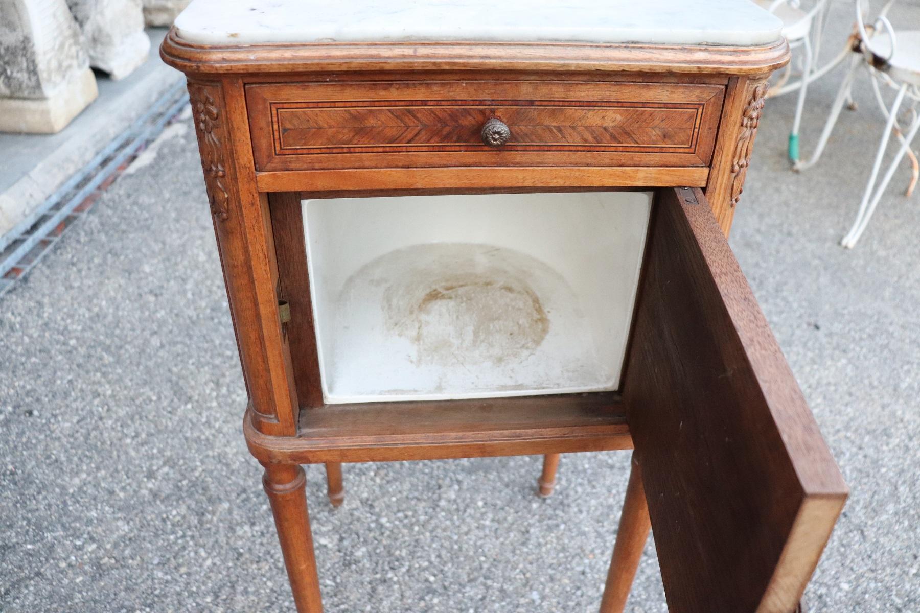20th Century Italian Louis XVI Style Marquetry Wood Side Table or Nightstand 5
