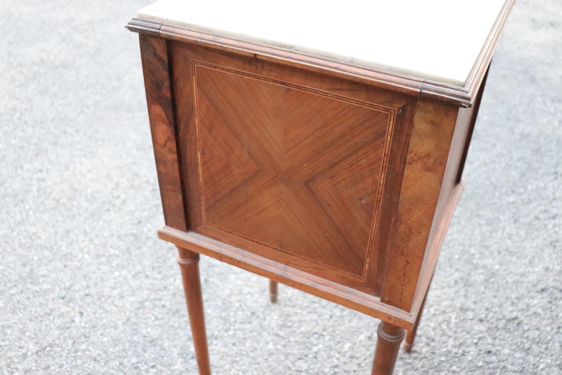 20th Century Italian Louis XVI Style Marquetry Wood Side Table or Nightstand 1