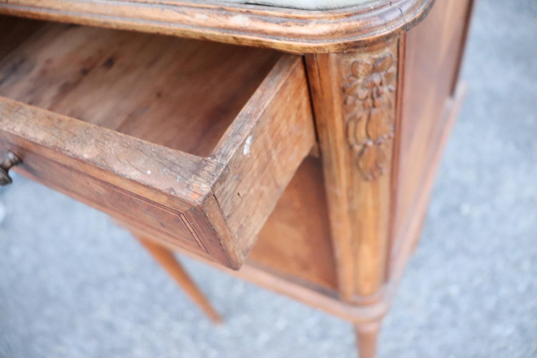 20th Century Italian Louis XVI Style Marquetry Wood Side Table or Nightstand 3