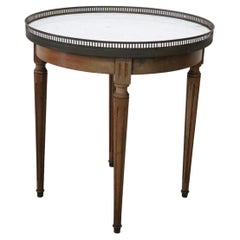 20th Century Italian Louis XVI Style Round Side Table, Coffee Table with Marble 
