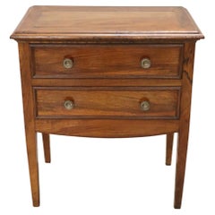 20th Century Italian Louis XVI Style Solid Walnut Small Chest of Drawer