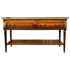 20th Century Italian Louis XVI Style Two-Tier Dessert Console with Marble Top
