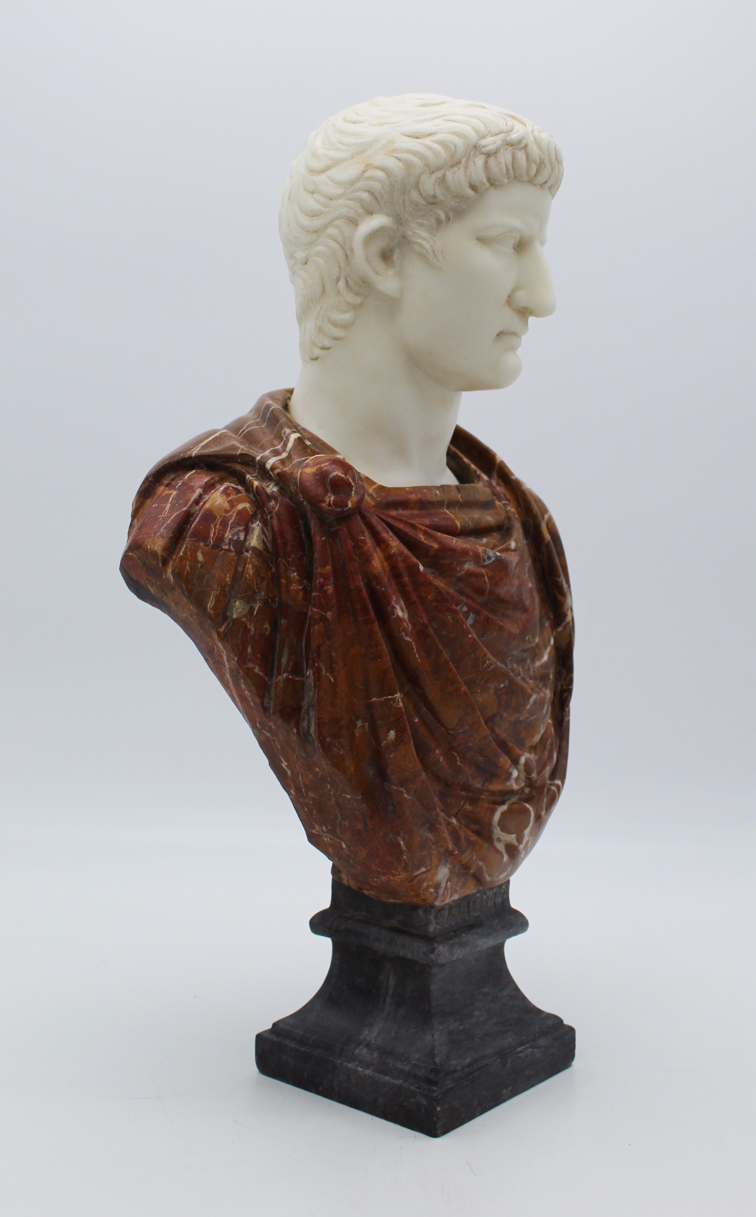 20th Century Italian Marble Sculpture Bust of Emperor Caligula By G.Pace 4