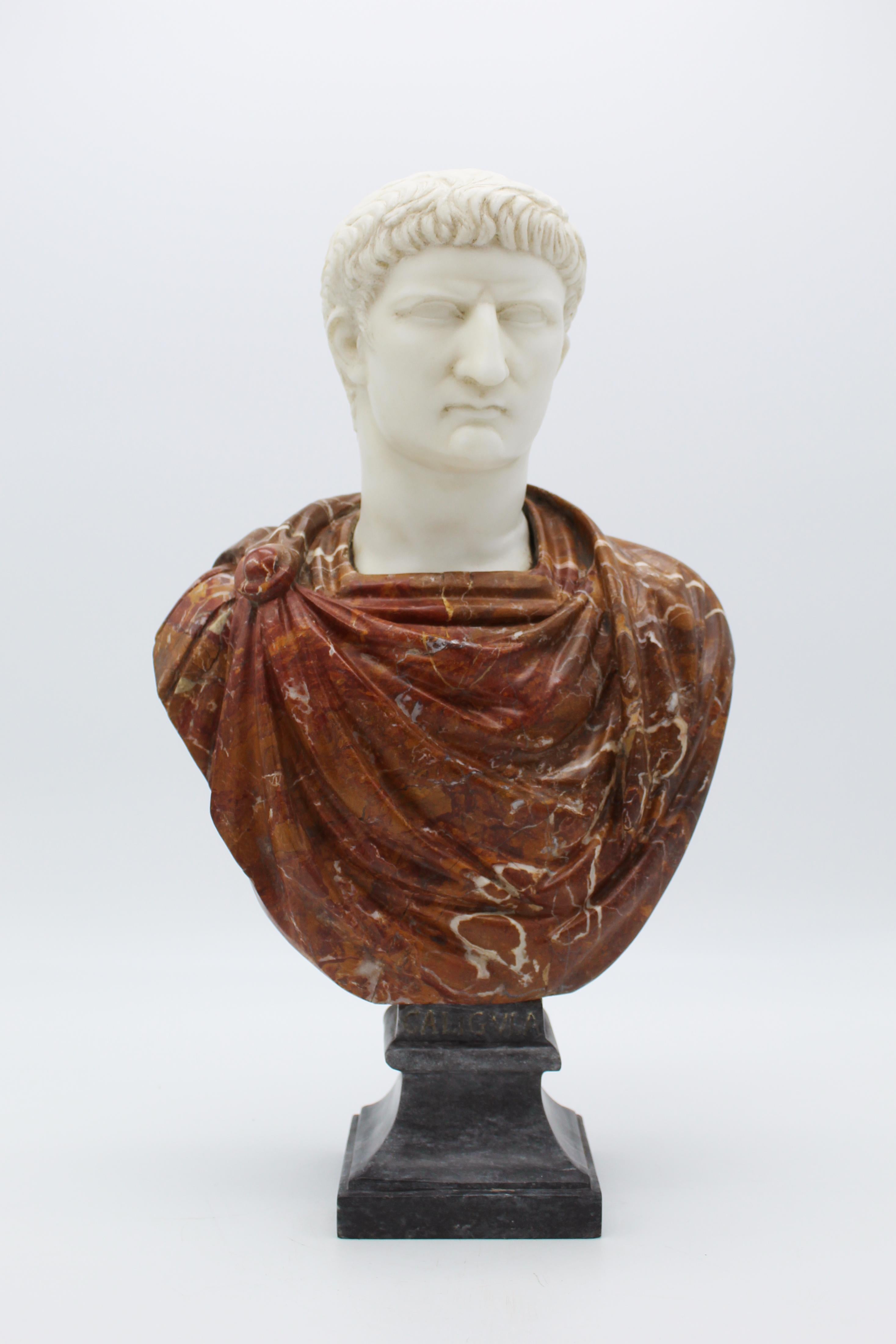 20th Century Italian Marble Sculpture Bust of Emperor Caligula By G.Pace 2