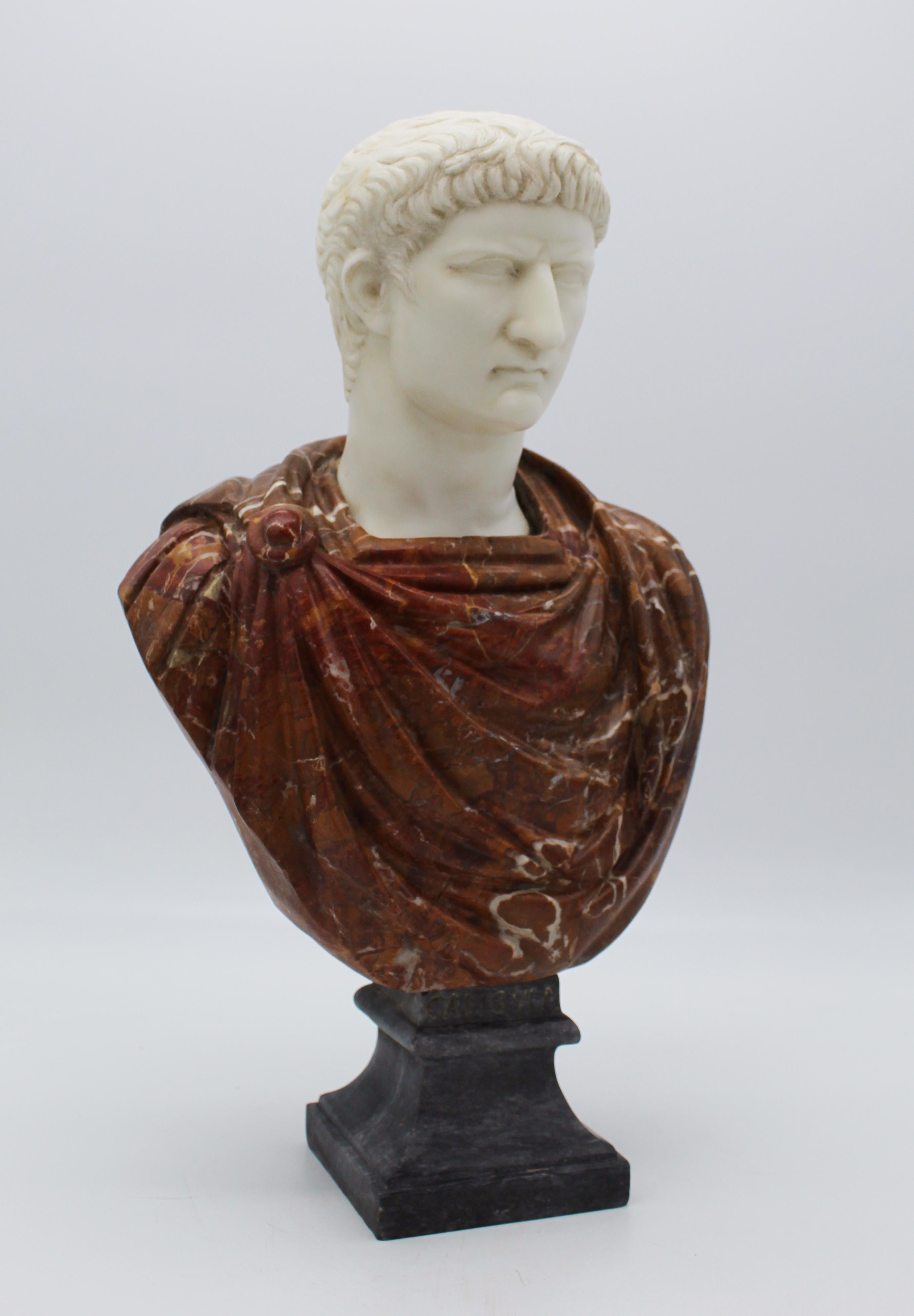 20th Century Italian Marble Sculpture Bust of Emperor Caligula By G.Pace 3