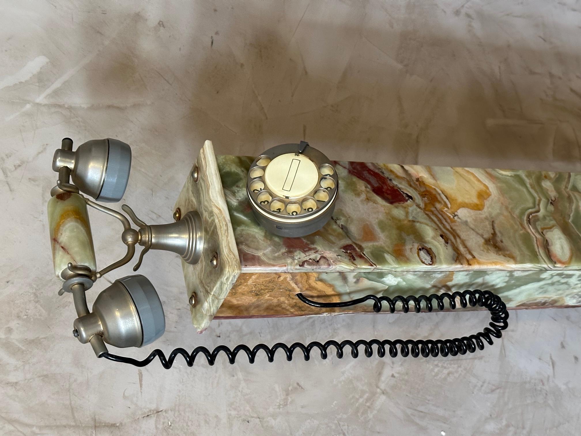 20th century Italian Marbre and Onyx Phone Column, 1970s 1