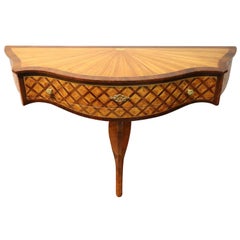20th Century Italian Marquetry Wood Console Table
