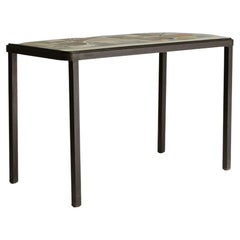 20th Century Italian Metal Coffee Table with Artistic Enamel Top