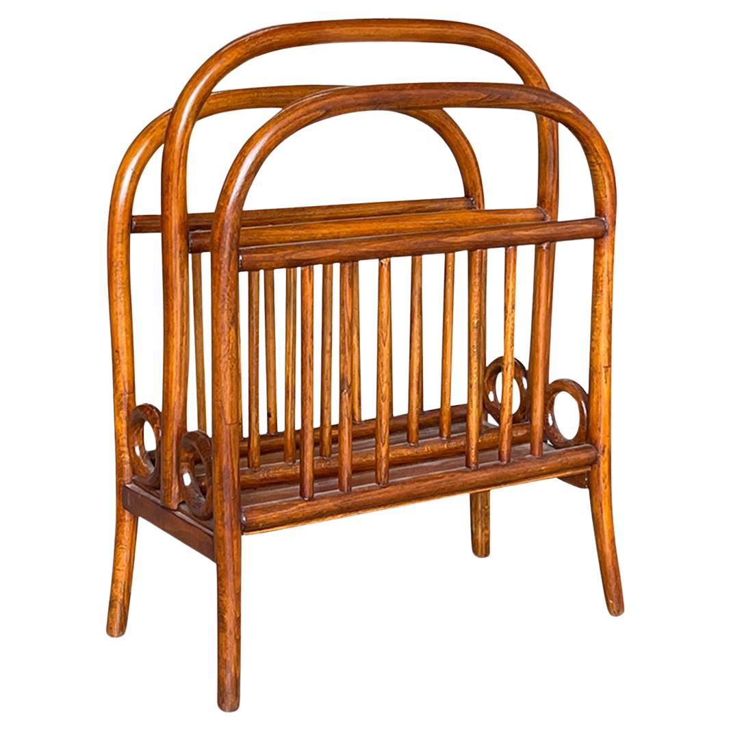 20th Century Italian Mid-Century Modern Bamboo Magazine Stand - Vintage Rack