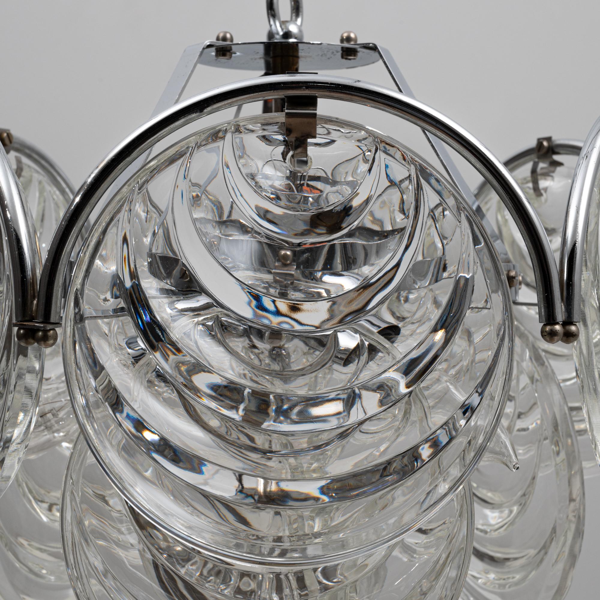 Lampadario a disco in vetro di Murano del 20° secolo in vendita 4
