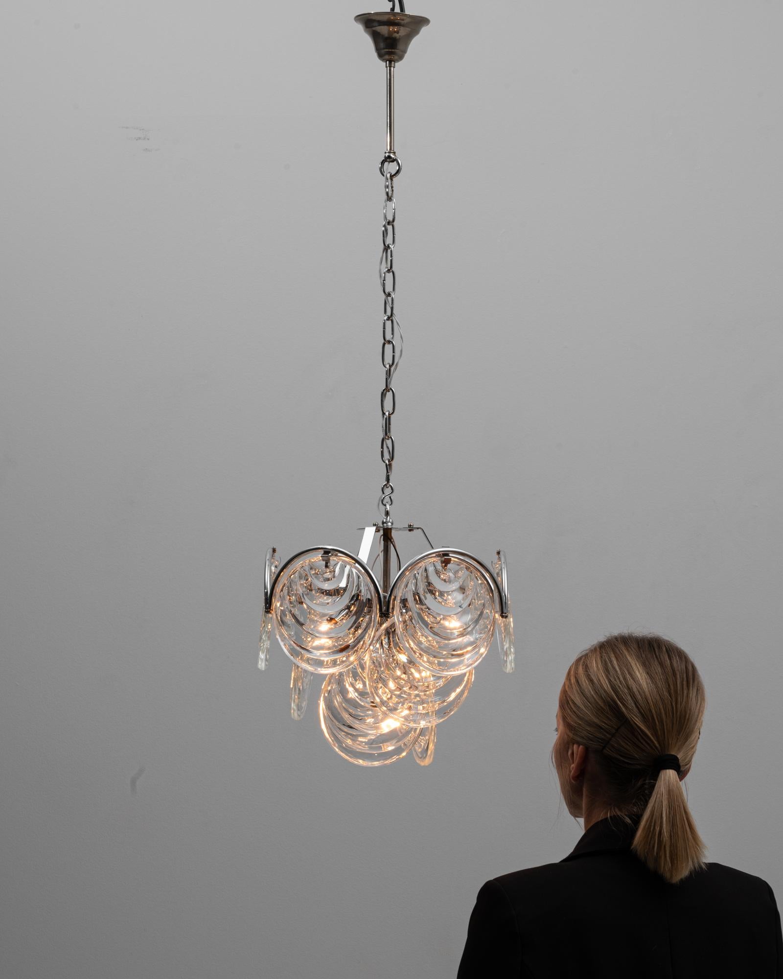 Lampadario a disco in vetro di Murano del 20° secolo in vendita 8