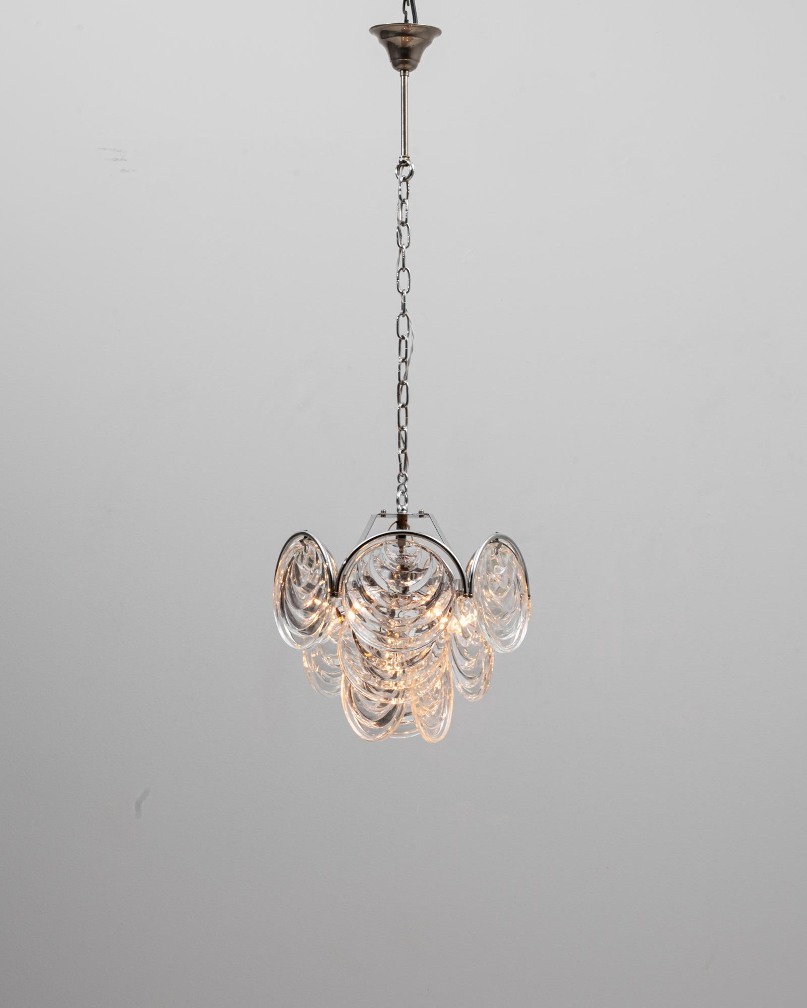 Italiano Lampadario a disco in vetro di Murano del 20° secolo in vendita