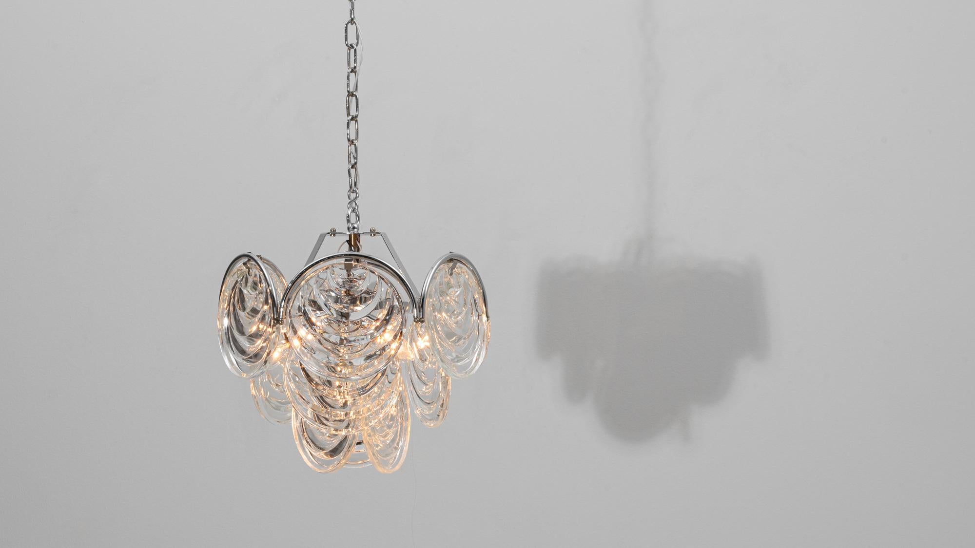 Lampadario a disco in vetro di Murano del 20° secolo in vendita 2