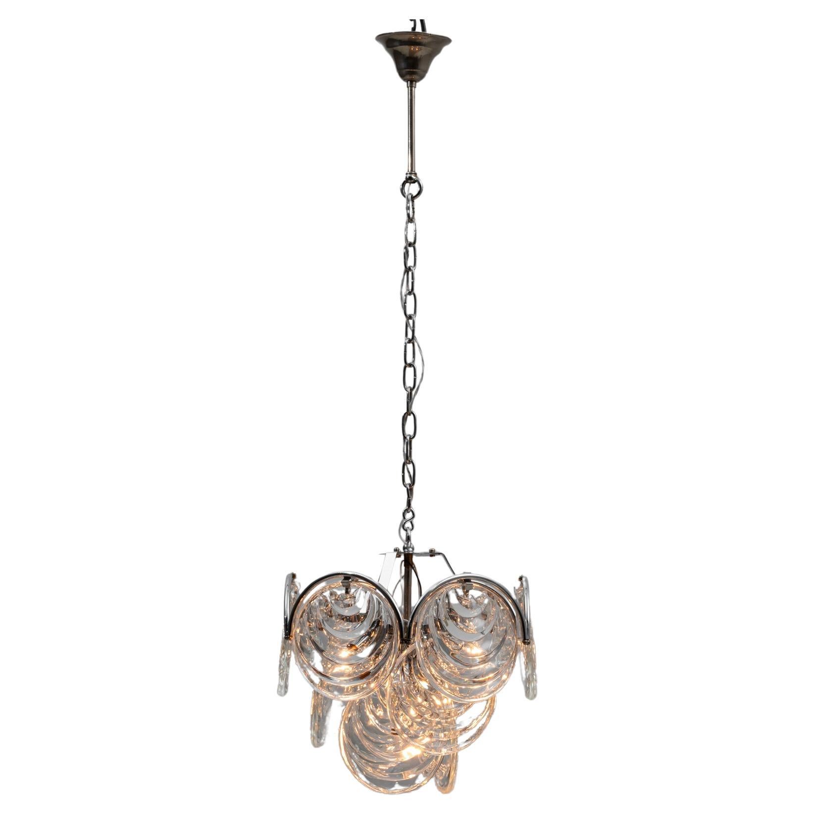 Lampadario a disco in vetro di Murano del 20° secolo in vendita