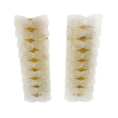 20th Century Italian Pair of Large Mid-Century Leaf Murano Glass Wall Scones