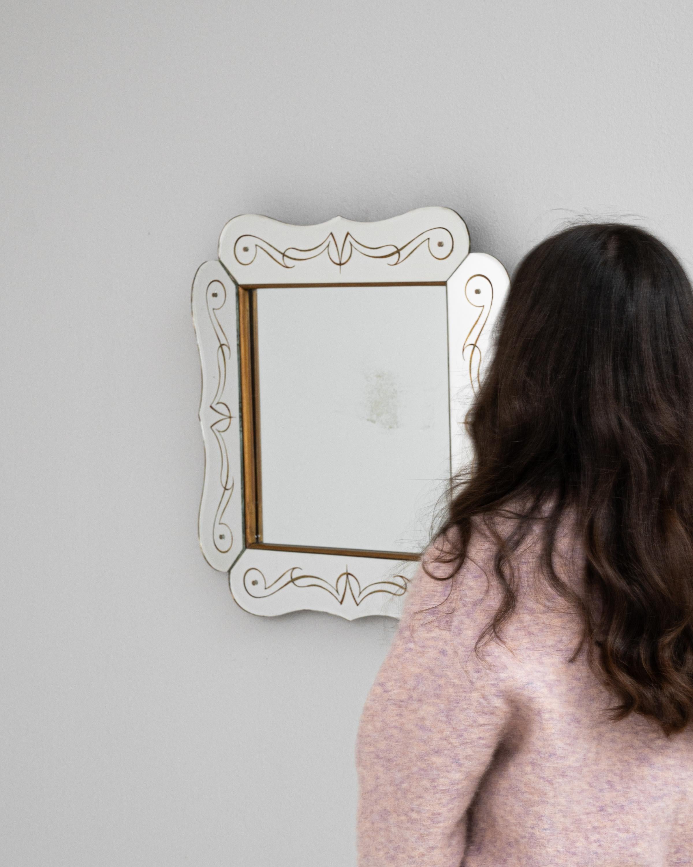 20ième siècle Miroir italien du 20e siècle en vente