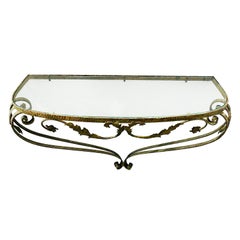 Moderner italienischer Konsolentisch aus vergoldetem Metall aus dem 20. Jahrhundert von Pier Luigi Colli