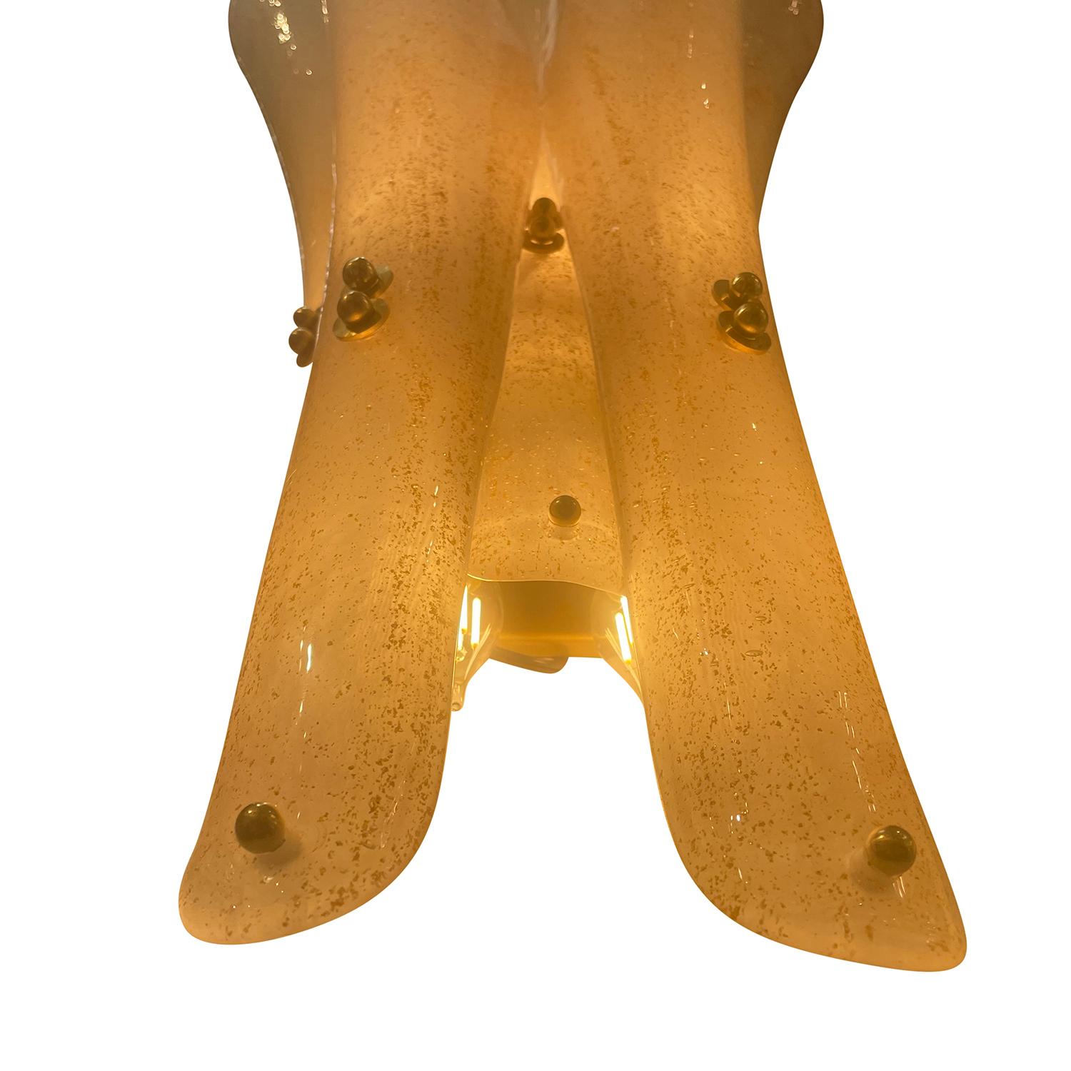 20. Jahrhundert Italienische Moderne Paar Tulpen aus mattiertem Murano-Glas Wandaufhänger 2