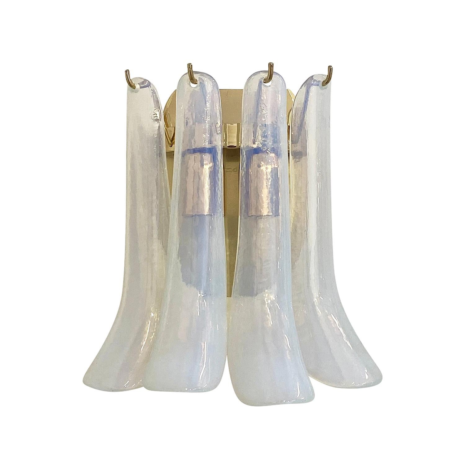 Mid-Century Modern 20th Century Italian Modern Pair of Murano Glass Wall Sconces by La Murrina For Sale