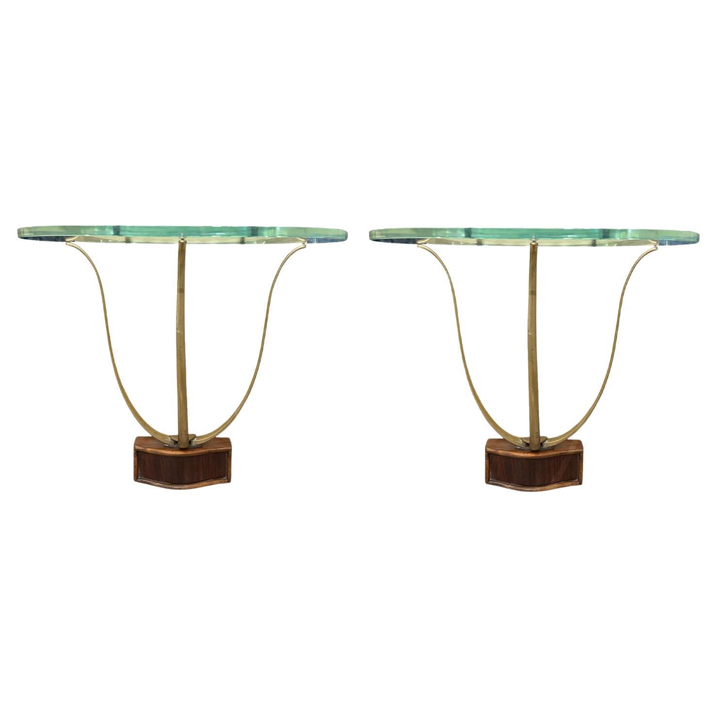 20th Century Italian Modern Pair of Vintage Glass Consoles Tables by Paolo Buffa