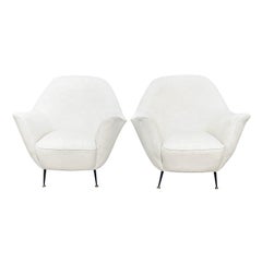 Paar italienische moderne skulpturale Clubsessel im Vintage-Stil des 20. Jahrhunderts