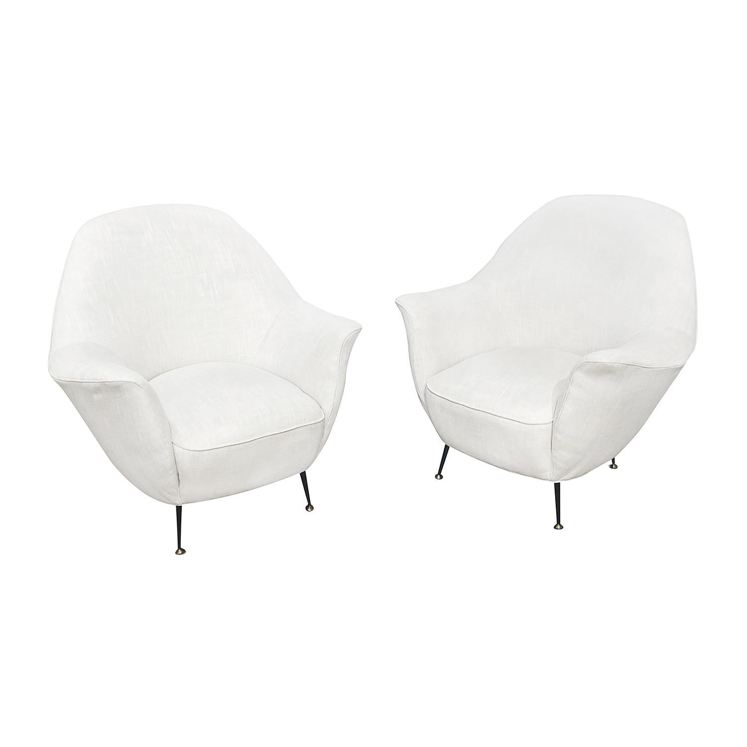 Metal 20th Century Italian Modern Pair of Vintage Sculptural Club Chairs For Sale